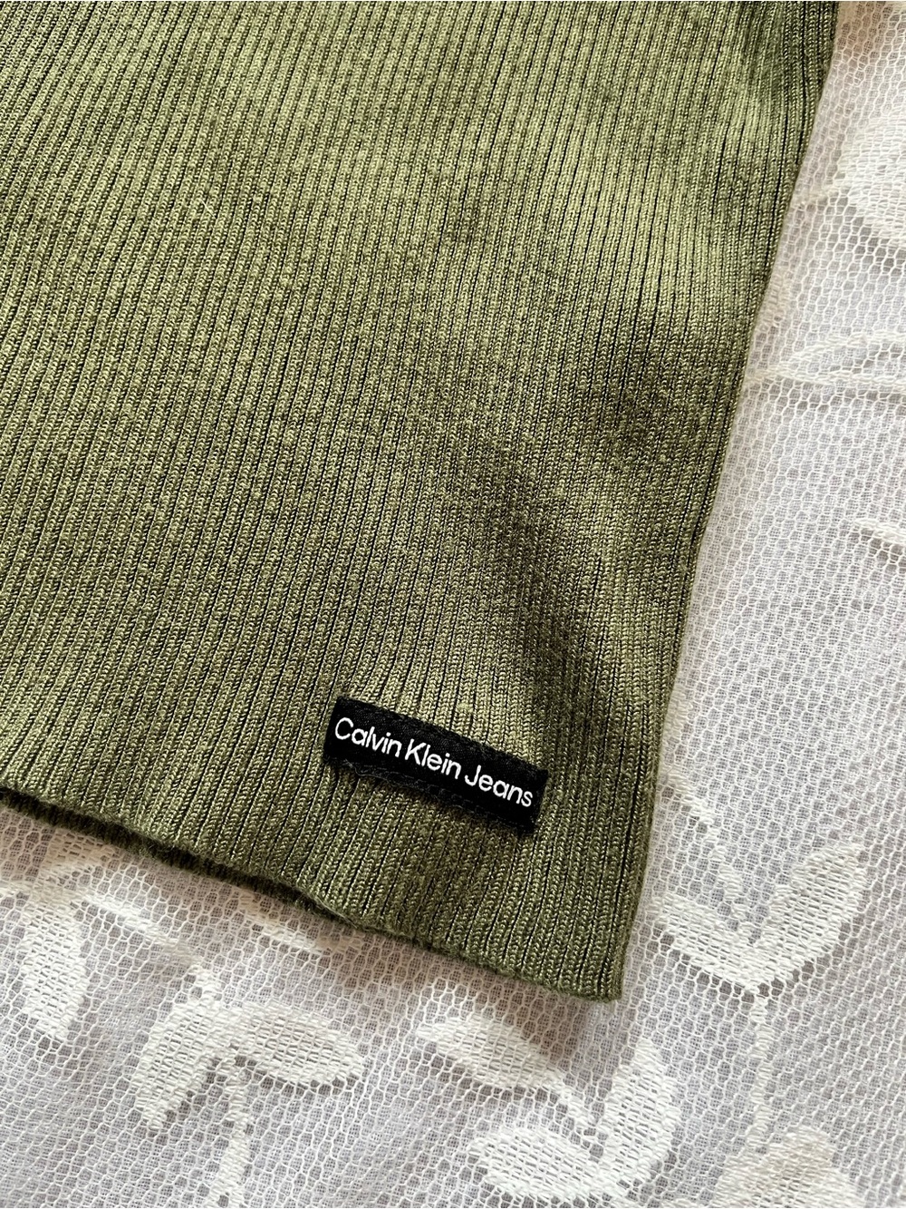 Calvin Klein Jeans Olive Ribbed turtleneck Sweater